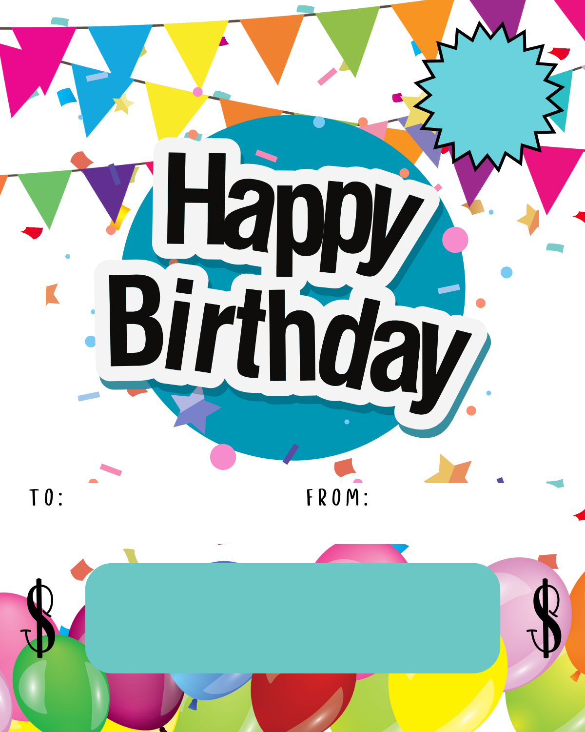 Cash Gift Card Holders-Birthday Theme