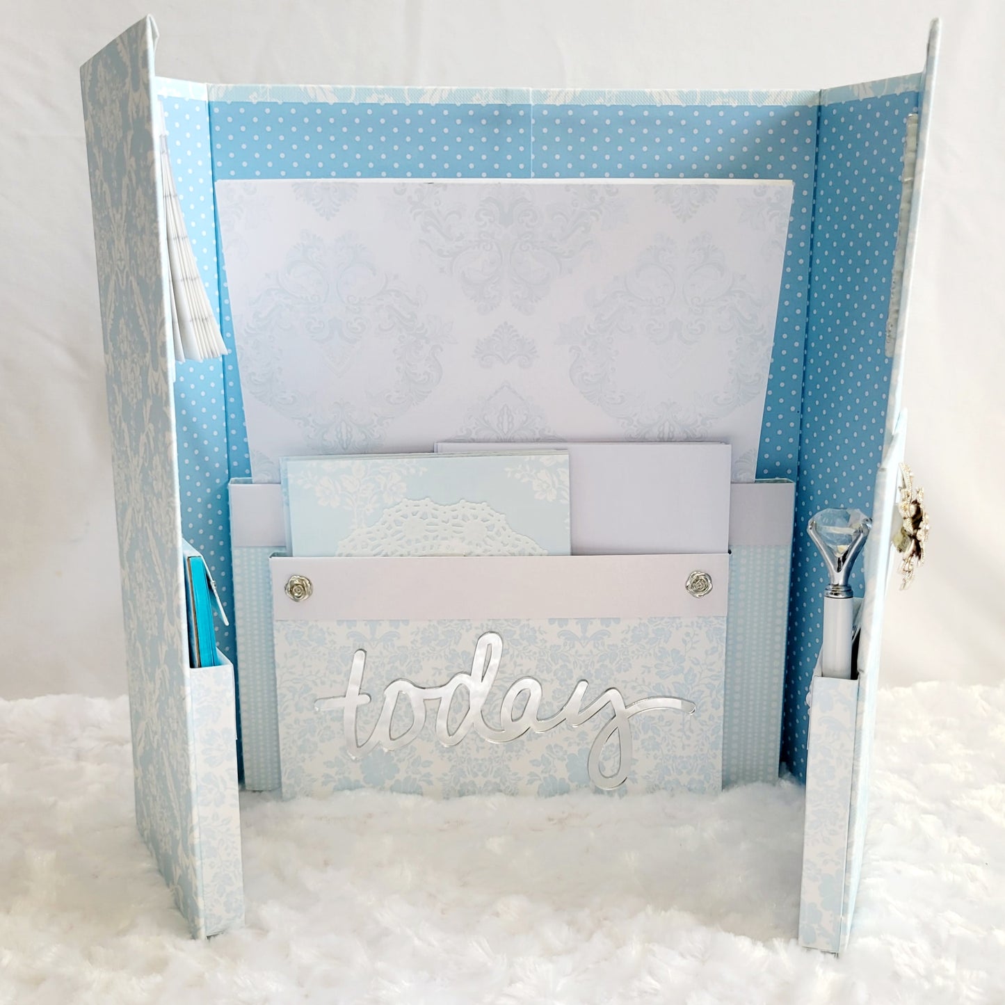 Desktop Stationery Organizer-Light Blue