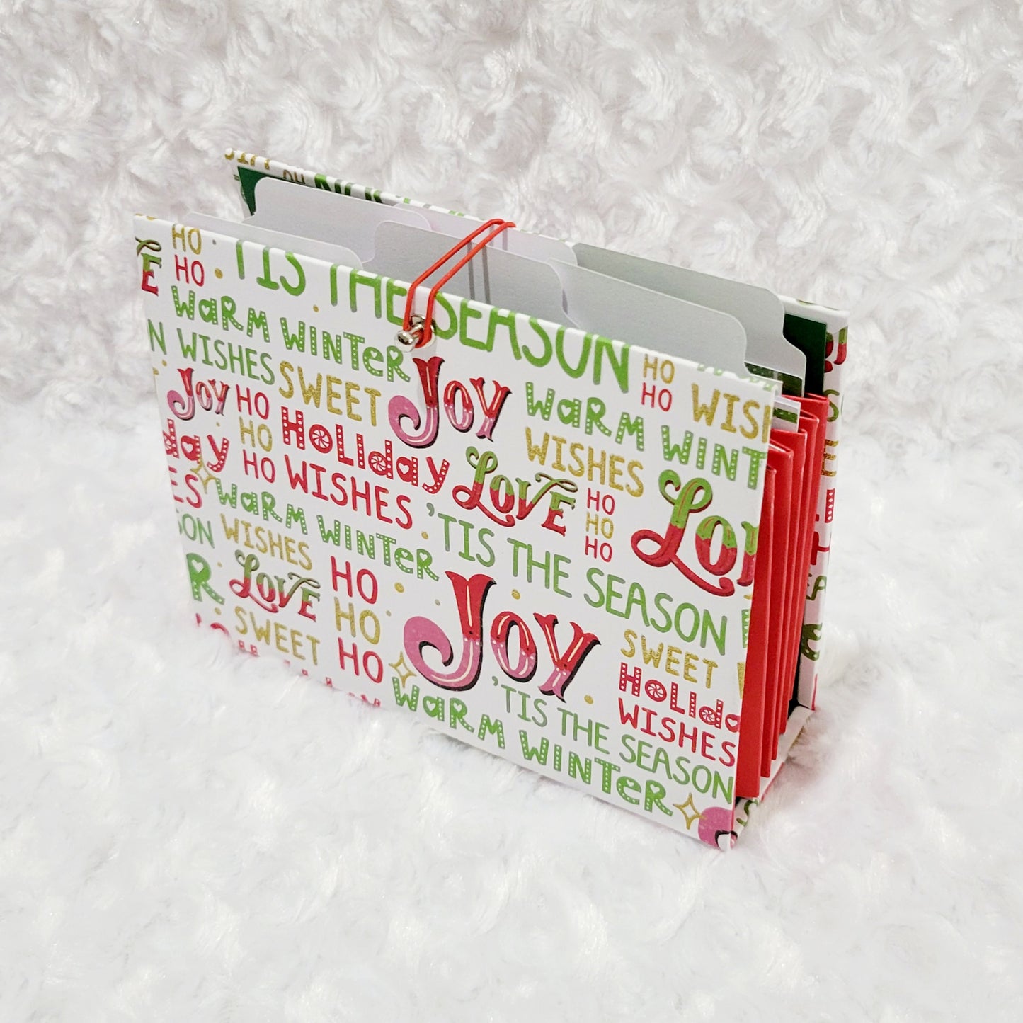 Accordion Recipe Keeper- Red & Green