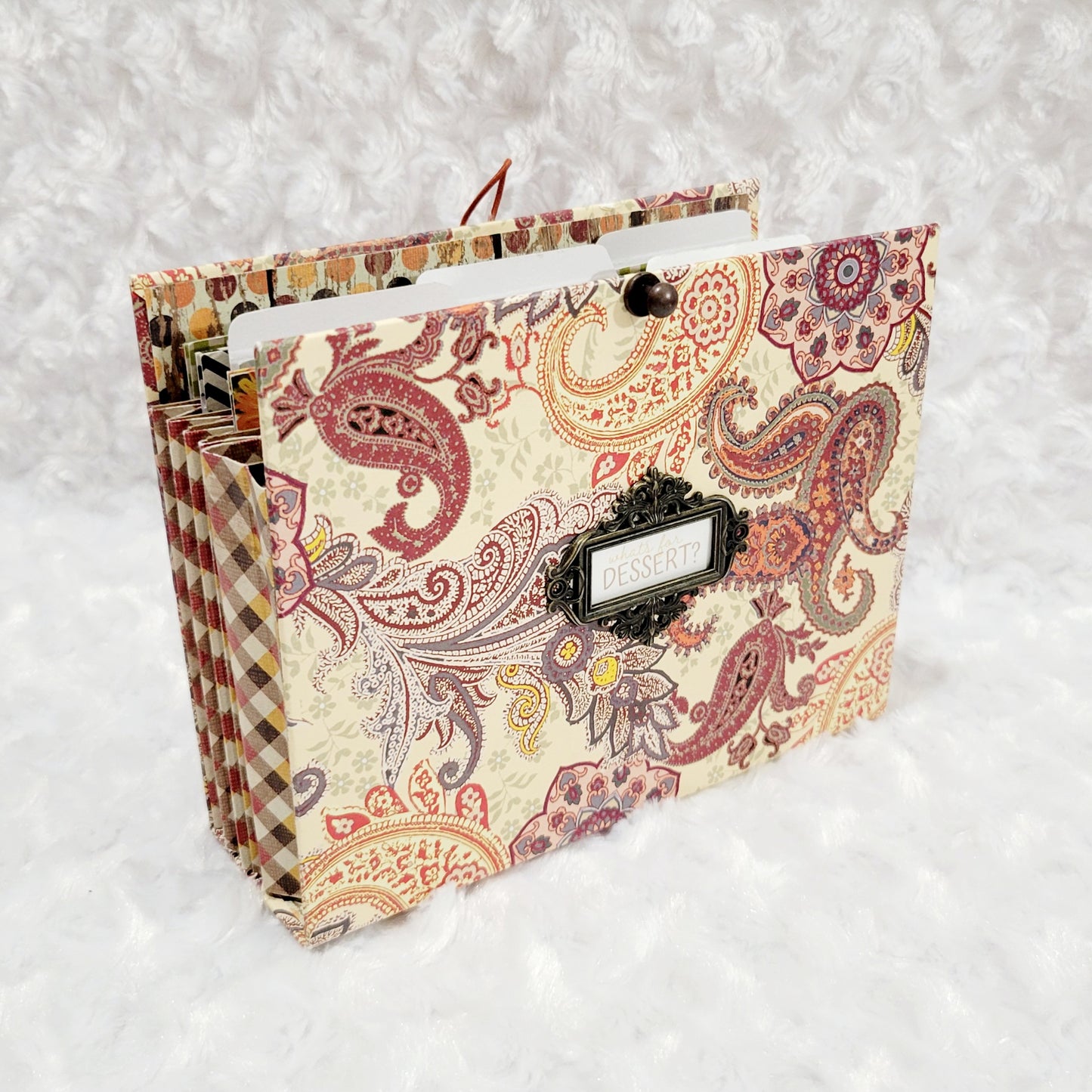 Accordion Recipe Keeper- Fall Paisley