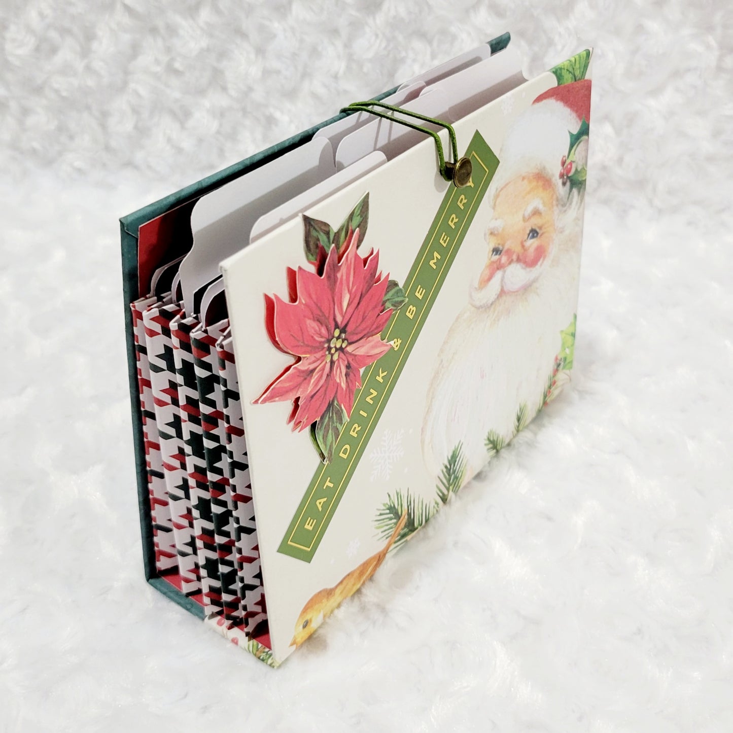 Accordion Recipe Keeper- Traditional Santa