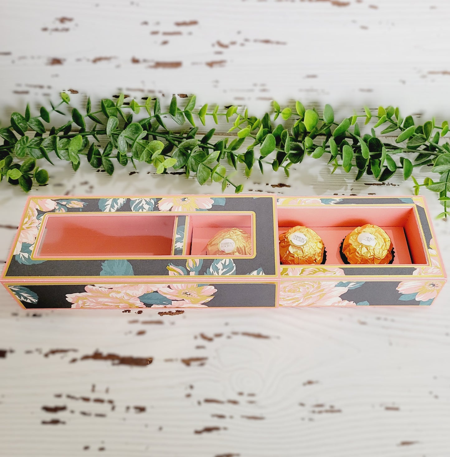 Ferrero Rocher Chocolate Treat Box- Peach and Gold Floral