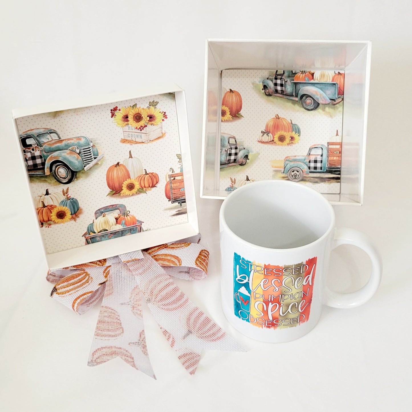 Fall Keepsake Box-Stressed Blessed Pumpkin Spice Obsessed Gift Set