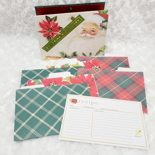 Accordion Recipe Keeper-Traditional Santa