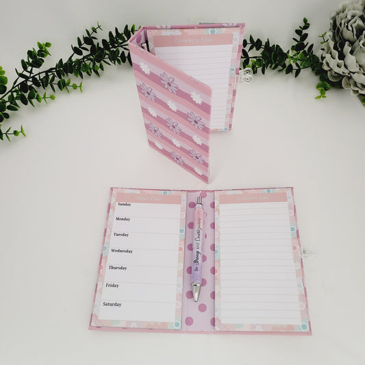 Meal Planner Folio-Mauve Daisy