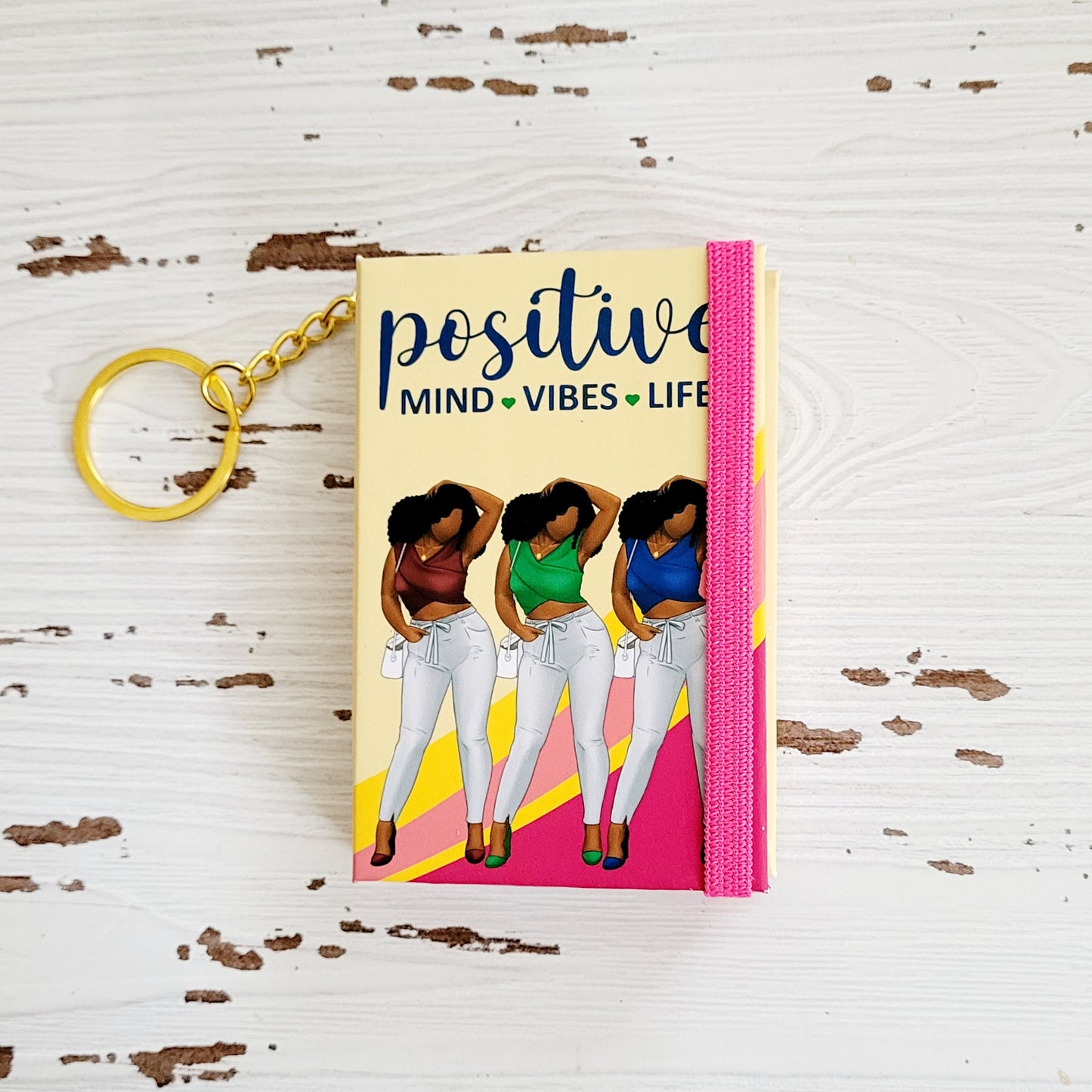 Mini Keychain Notebook- AA Positive Mind Vibes Life