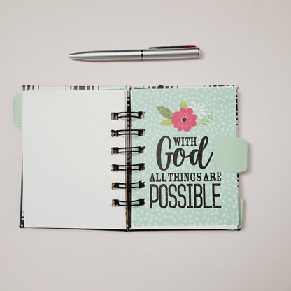 Mini Spiral Notebook- Faith Can Move Mountains