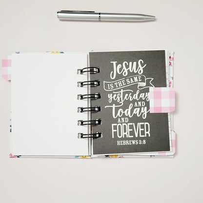 Mini Spiral Notebook- I Am A Child of God Floral
