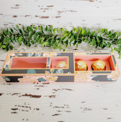 Ferrero Rocher Chocolate Treat Box- Peach and Gold Floral