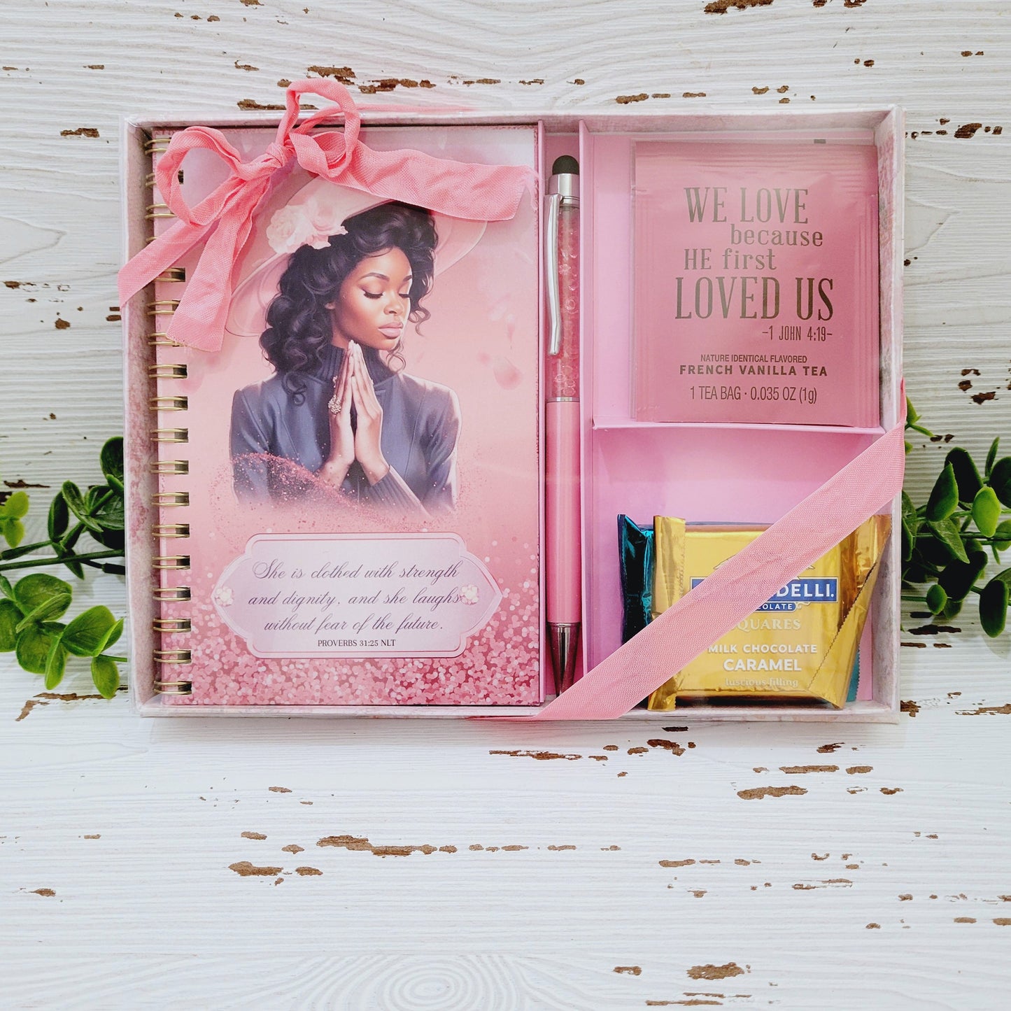 Journal and Tea Gift Set- Pink