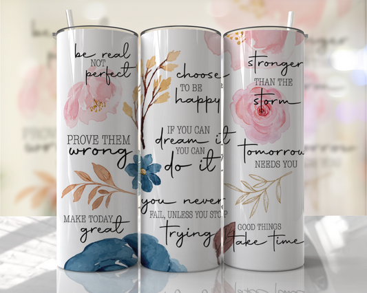 Tumbler-Floral Affirmations