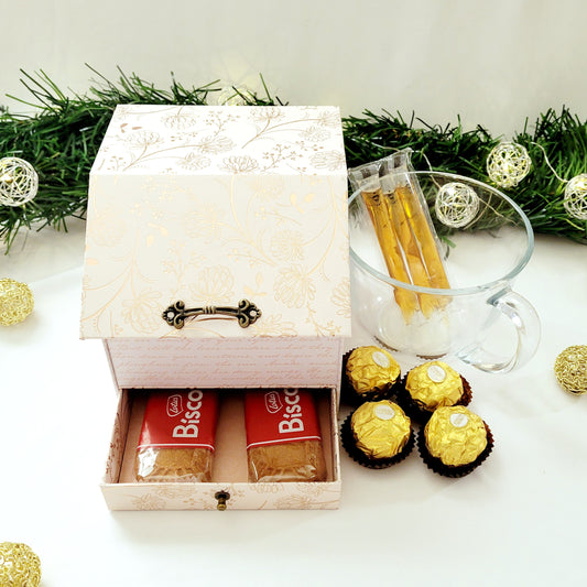 Flip Top Drawer Box-Rose Gold