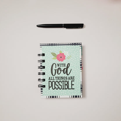 Mini Spiral Notebook- With God All Things Are Possible