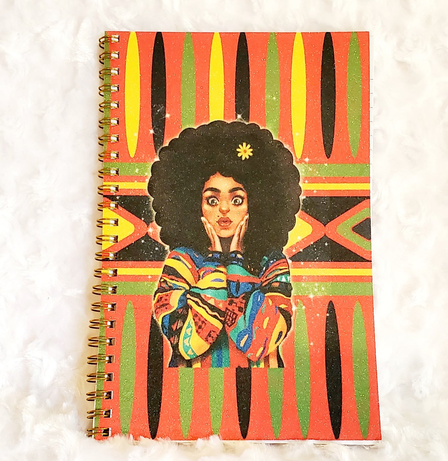 Spiral Notebook-African American Women Glitter