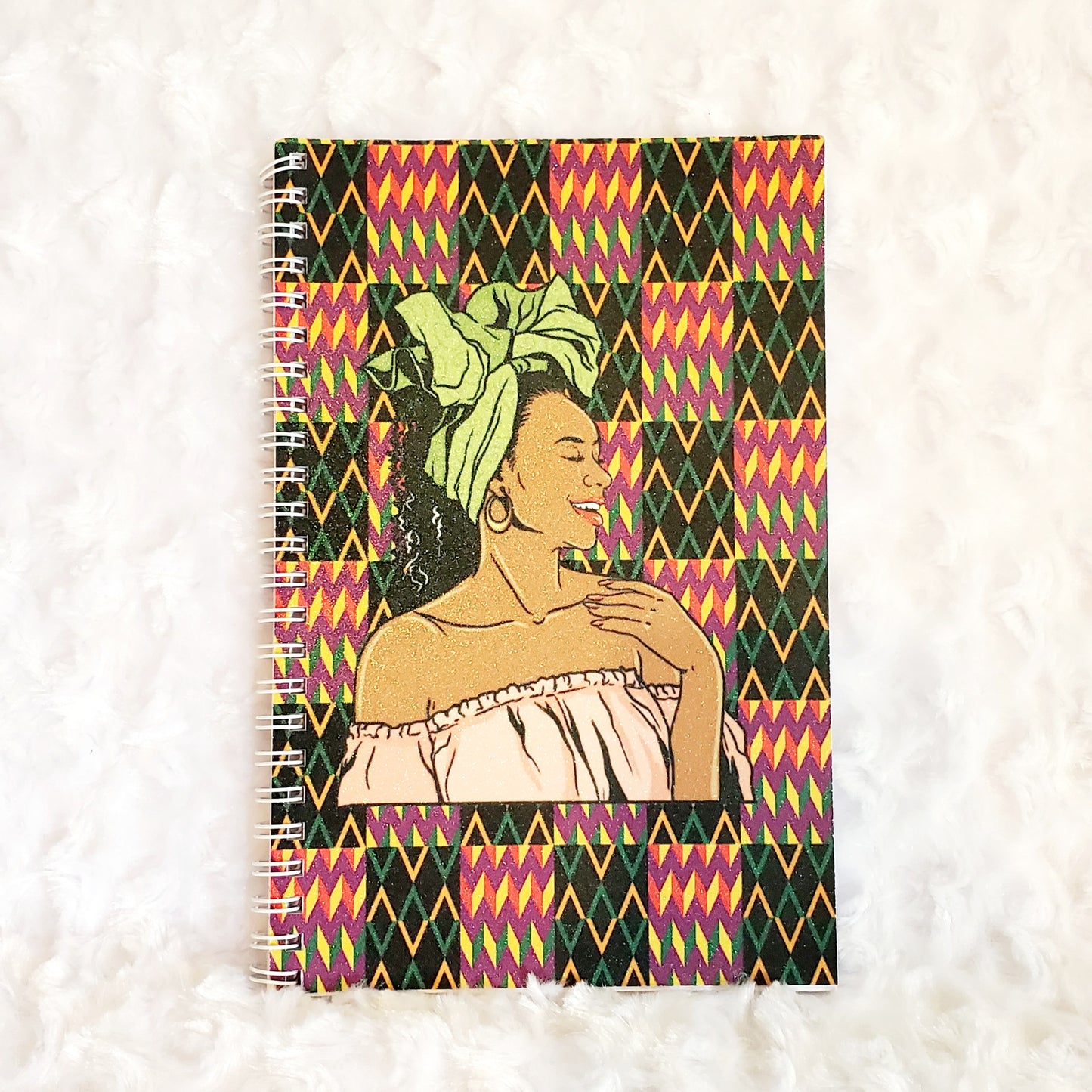 Spiral Notebook-African American Women Glitter