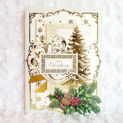 Greeting Card-White Musical Christmas Gift Set