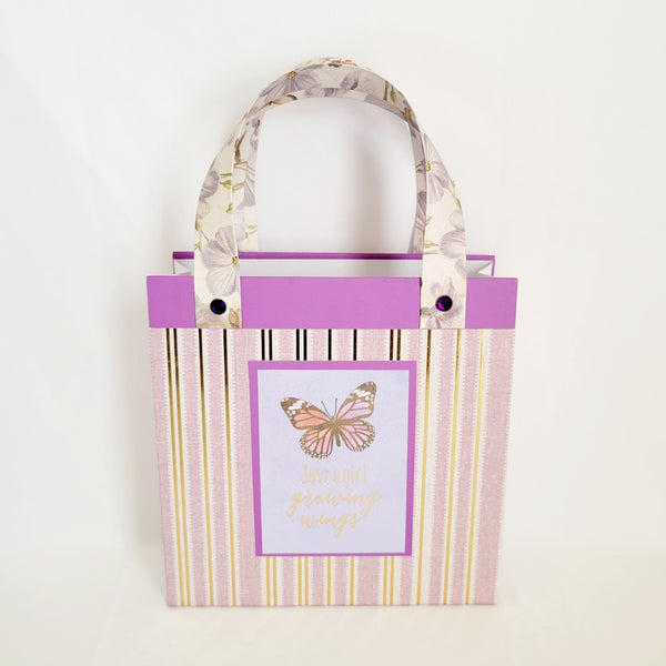 Lavender Purple Butterfly Paper Purse Spa Set