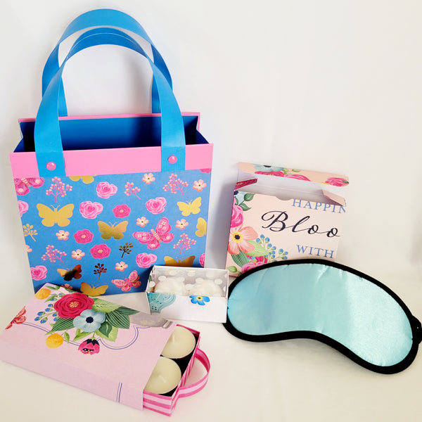 Pink and Blue Butterfly Paper Purse Spa Set