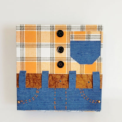 Keepsake Box-Orange Plaid and Denim Box and Travel Essentials