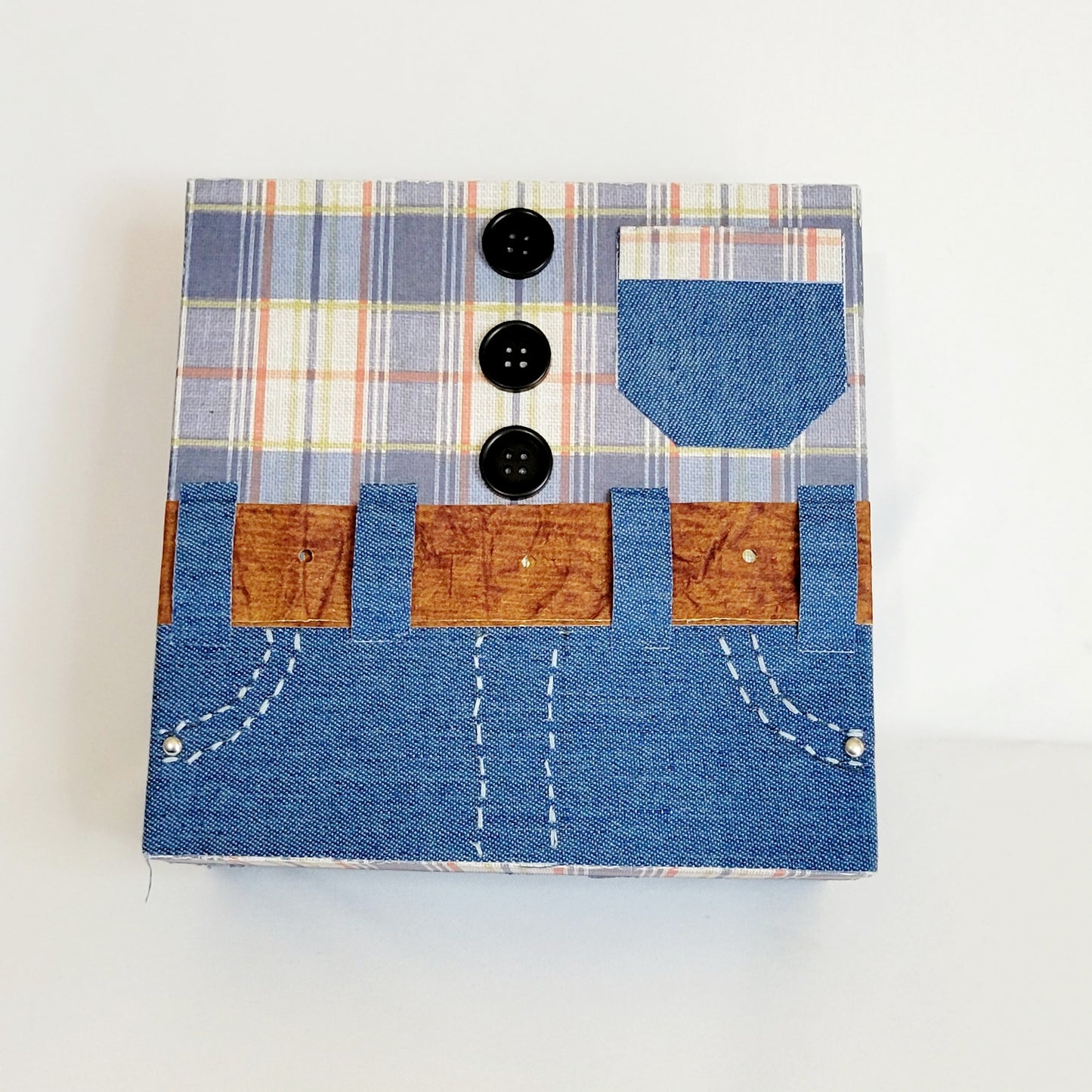 Keepsake Box-Blue Plaid and Denim Box and Travel Essentials