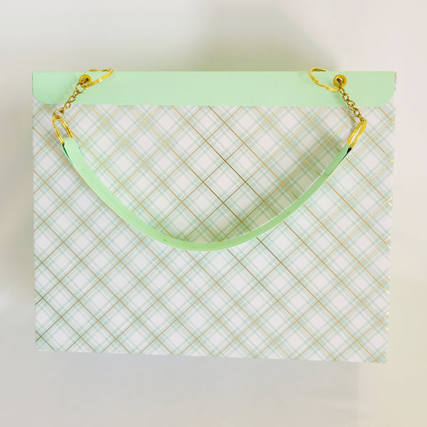 Mint and Gold Purse and Stationery Set