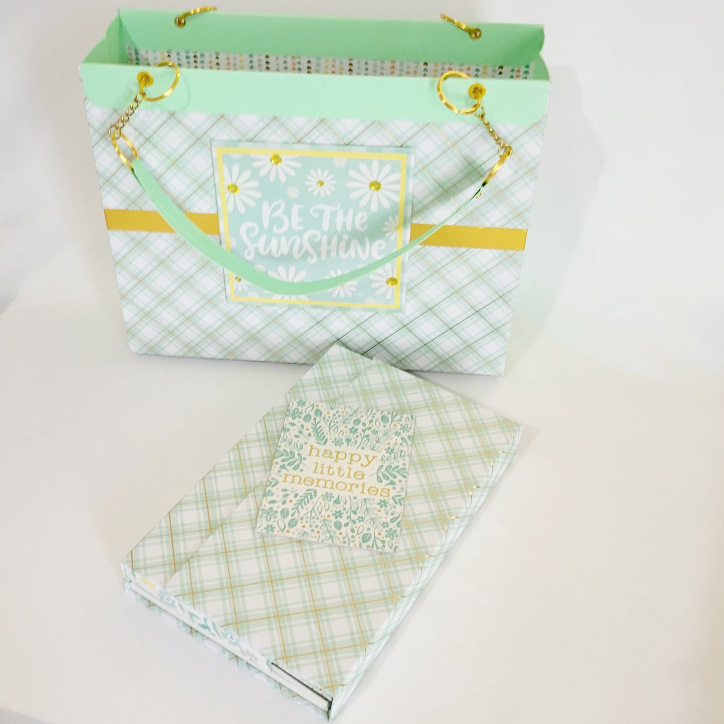 Paper Purse-Mint and Gold Gift Set