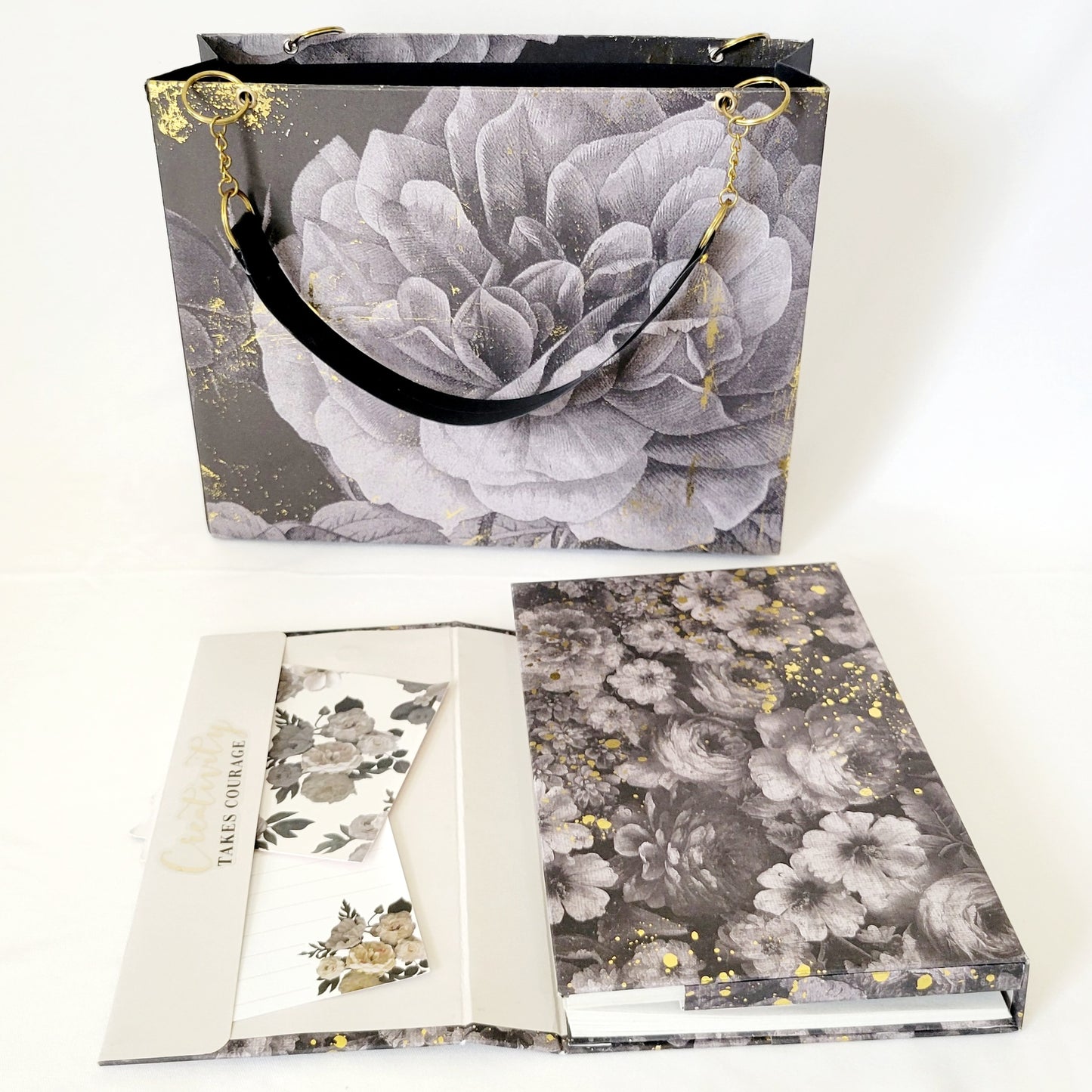 Paper Purse-Black Rose and Gold Gift Set