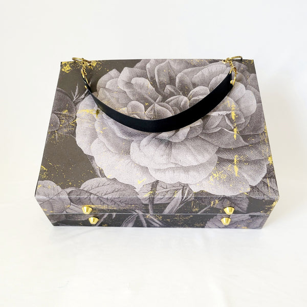 Black Rose and gold Paper Purse Gift Set