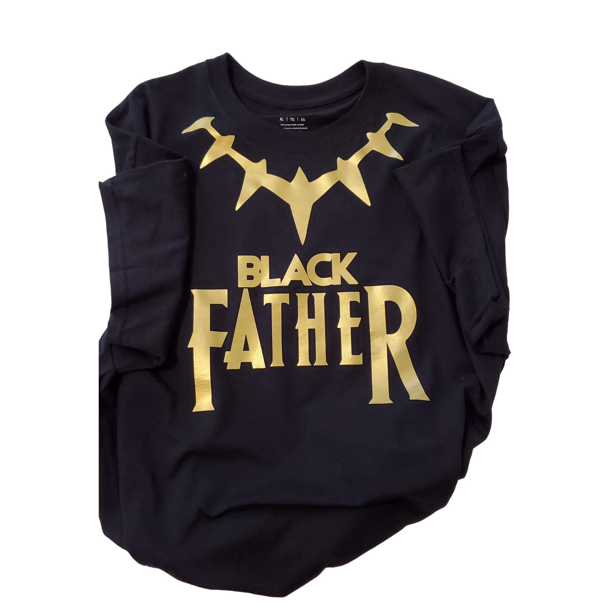 Black Father t shirt gold color