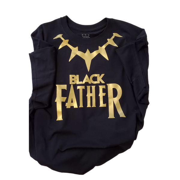 Black Father t shirt gold color