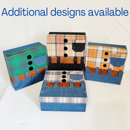 Keepsake Box-Orange Plaid and Denim Box and Travel Essentials