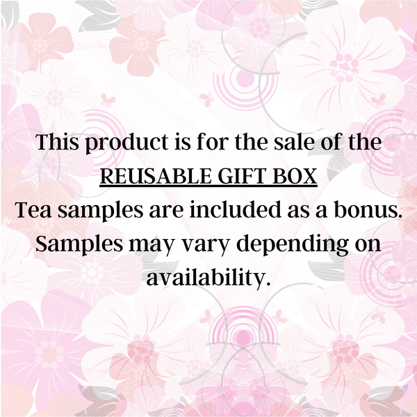 Pink and Silver Rose Keepsake Tea Box and Sampler Gift Set